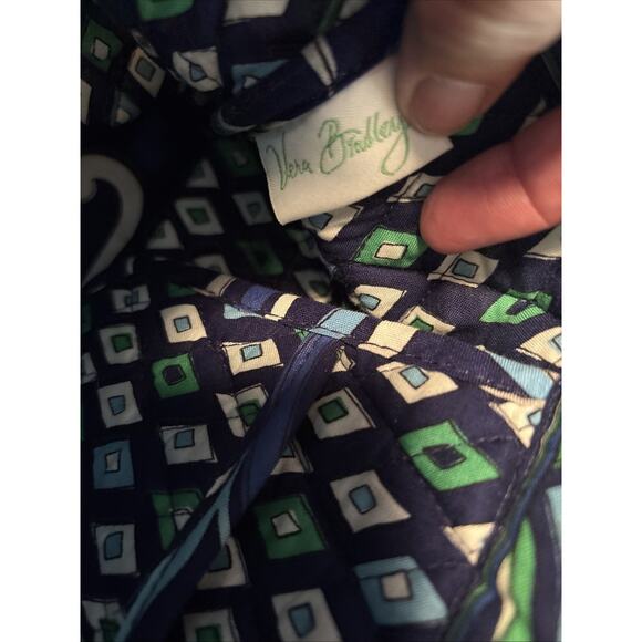 Vera Bradley Medium Shoulder Tote Bag Mediterranean Blue Retired - Picture 4 of 10